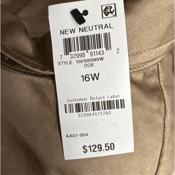 INC Womens Wide Leg Button-Front Jumpsuit Doe Brown Size 16W NWT $129 - Picture 6 of 6